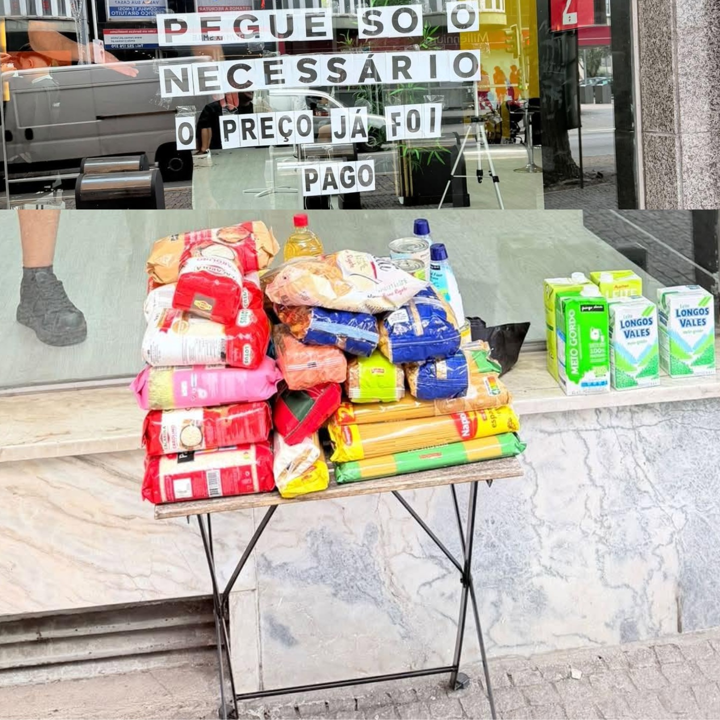 Brasileiro que passou cinco dias sem comer em Portugal cria mesa solidária com alimentos gratuitos na Trofa